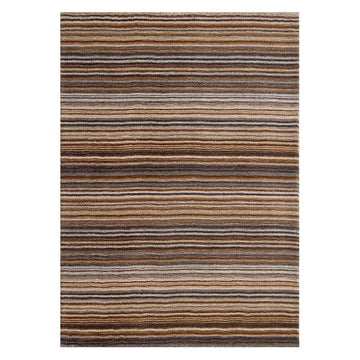 Carter Modern Stripe Hand Woven Wool Natural/Brown/Grey Rug-Melrose-Rug Love - The Most Loved Rug Store